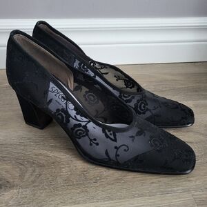 Specchio Black Lace Heels